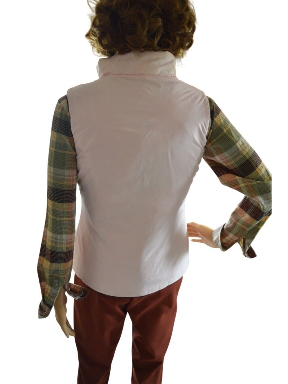 Merona Reversible Puffer Vest Brown Light Pink Women's Size Small Casual Fall - Picture 4 of 9